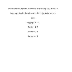 ISO Lululemon Athletica